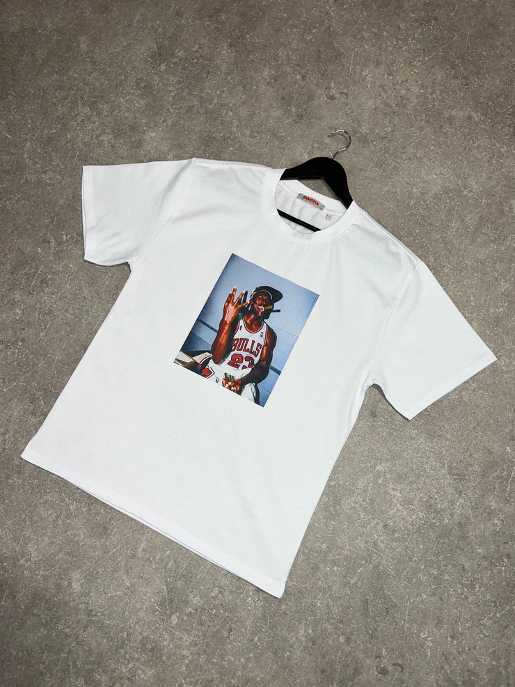 Michael jordan white t top shirt